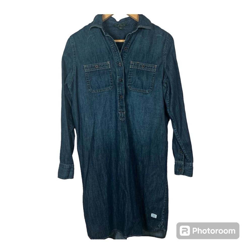 Ralph Lauren Denim Chambray Dress Button Up Size S